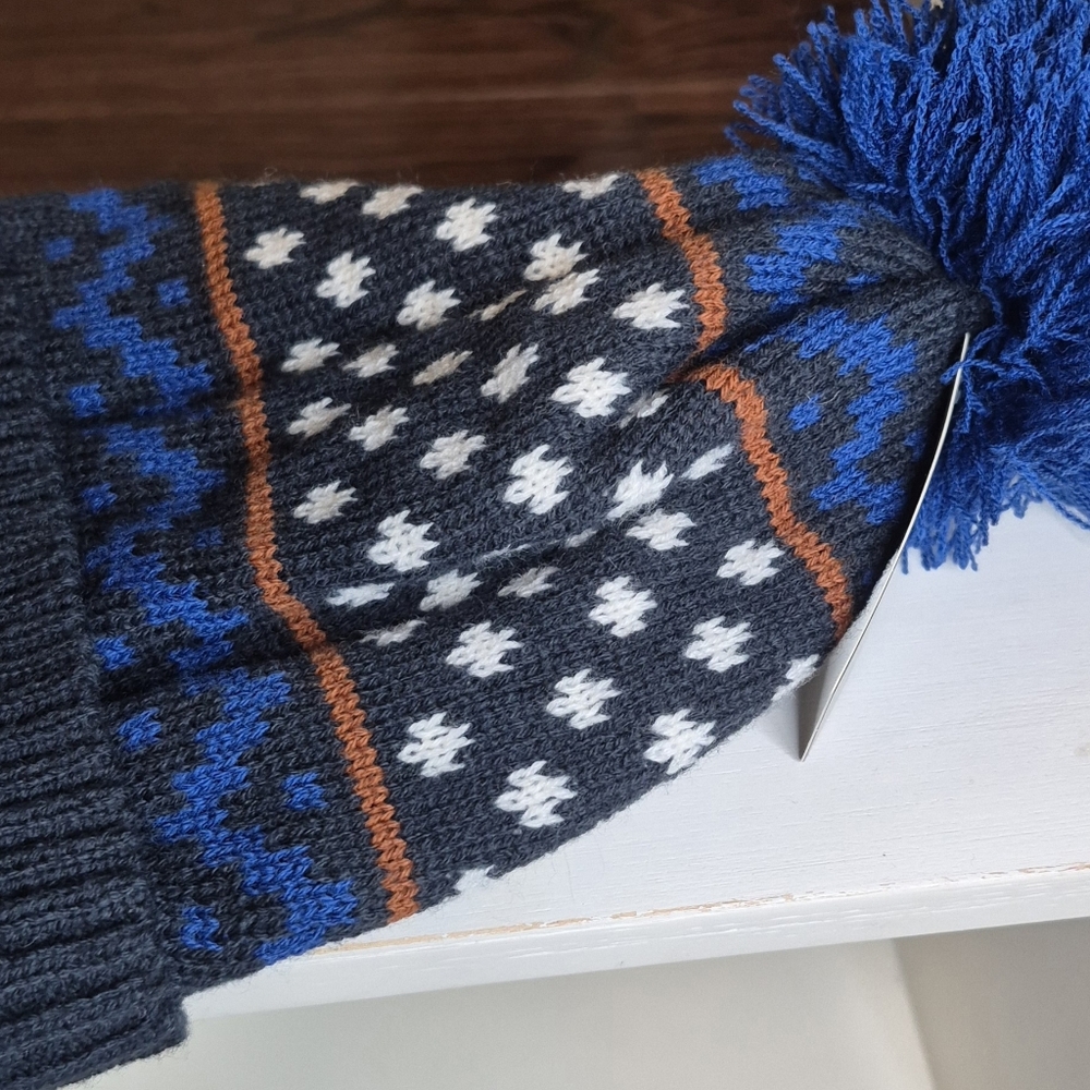 Densley & Co. Blue and Gray Kids Knit Hat - Picture 2 of 10